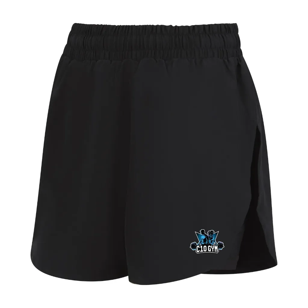 Women’s Double-Layer Shorts (C10) (Black, XS)